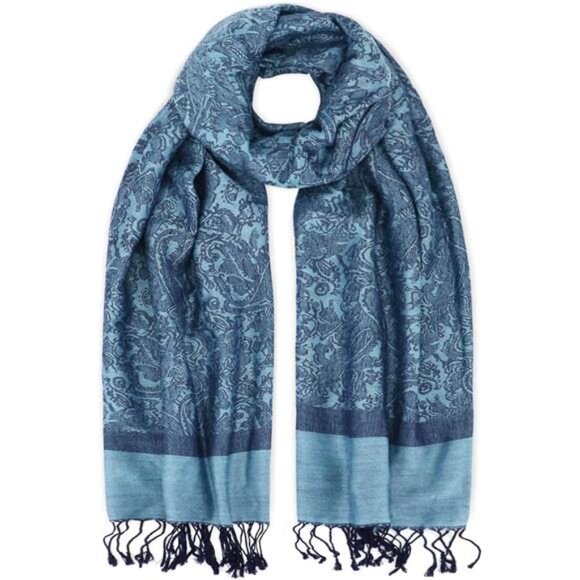 Silky Paisley Pashmina Shawl Scarf-Women's Soft Double-side Jacquard - Picture 5 of 6